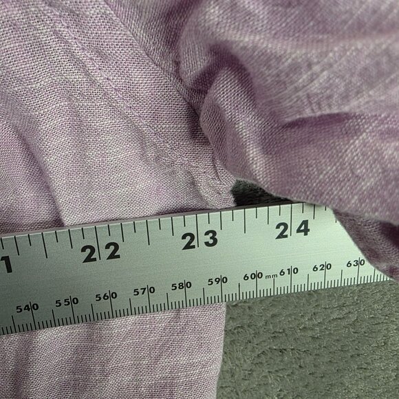 Mens St John's Bay Classic Lavender Shirt Button Up Short Sleeve Linen Blend L - Picture 5 of 7